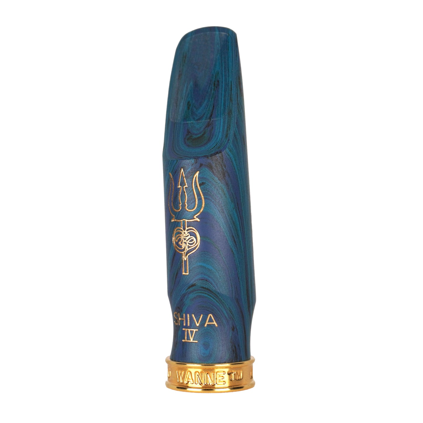 Shiva blue marble saxophone mouthpiece side